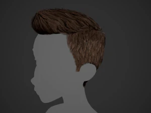 Male Hair Cards Style 2 - Short Straight 1 3D Model