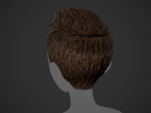 Male Hair Cards Style 2 - Short Straight 1 3D Model