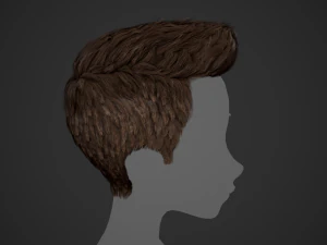 Male Hair Cards Style 2 - Short Straight 1 3D Model