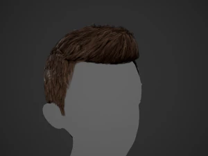 Male Hair Cards Style 2 - Short Straight 1 3D Model