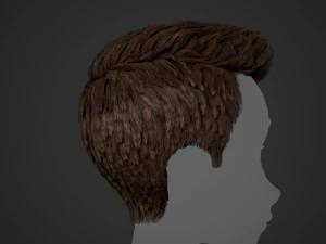 Male Hair Cards Style 2 - Short Straight 1 3D Model