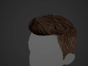 Male Hair Cards Style 2 - Short Straight 1 3D Model