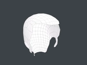 Male Hair Cards Style 2 - Short Straight 1 3D Model