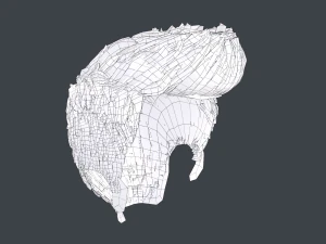 Male Hair Cards Style 2 - Short Straight 1 3D Model