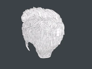 Male Hair Cards Style 2 - Short Straight 1 3D Model