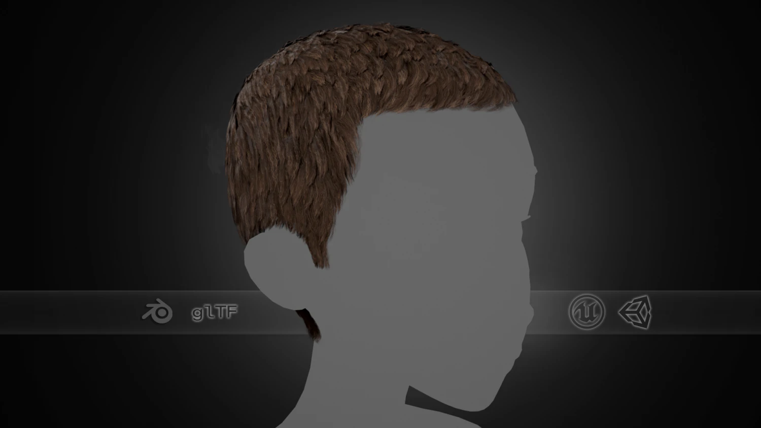 Male Hair Cards Style 3 - Short Hair Flat 3D Model .c4d .max .obj .3ds .fbx .stl .blend 