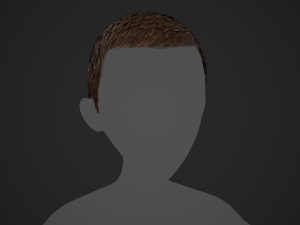 Male Hair Cards Style 3 - Short Hair Flat 3D-Modell