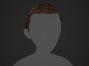 Male Hair Cards Style 3 - Short Hair Flat 3D Model