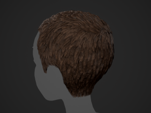 Male Hair Cards Style 3 - Short Hair Flat 3D-Modell