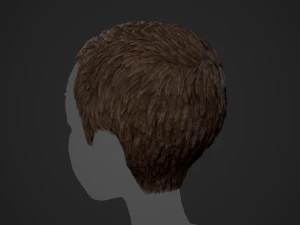 Male Hair Cards Style 3 - Short Hair Flat 3D Model