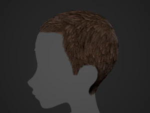 Male Hair Cards Style 3 - Short Hair Flat 3D Model