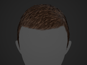 Male Hair Cards Style 3 - Short Hair Flat 3D-Modell