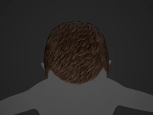 Male Hair Cards Style 3 - Short Hair Flat 3D Model