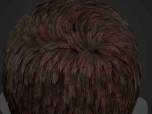 Male Hair Cards Style 3 - Short Hair Flat 3D Model