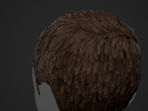 Male Hair Cards Style 3 - Short Hair Flat 3D-Modell