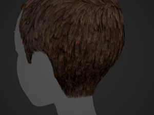 Male Hair Cards Style 3 - Short Hair Flat 3D Model