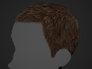 Male Hair Cards Style 3 - Short Hair Flat 3D Model