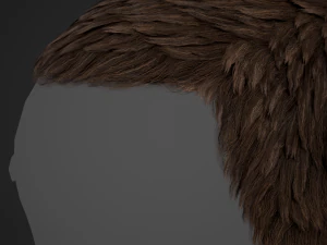 Male Hair Cards Style 3 - Short Hair Flat 3D Model