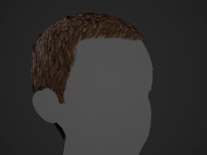 Male Hair Cards Style 3 - Short Hair Flat 3D Model