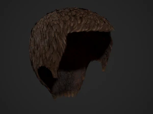 Male Hair Cards Style 3 - Short Hair Flat 3D Model