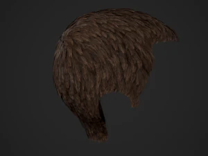 Male Hair Cards Style 3 - Short Hair Flat 3D Model