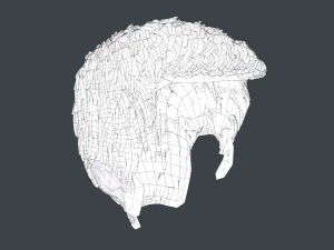 Male Hair Cards Style 3 - Short Hair Flat 3D Model