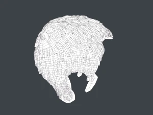 Male Hair Cards Style 3 - Short Hair Flat 3D Model