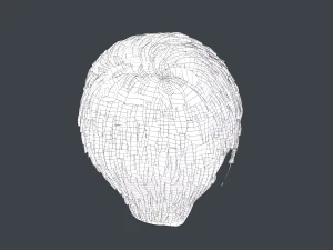 Male Hair Cards Style 3 - Short Hair Flat 3D Model