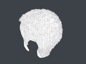 Male Hair Cards Style 3 - Short Hair Flat 3D Model