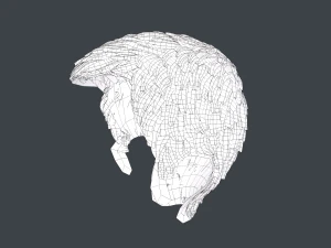 Male Hair Cards Style 3 - Short Hair Flat 3D Model
