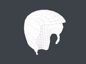 Male Hair Cards Style 3 - Short Hair Flat 3D Model