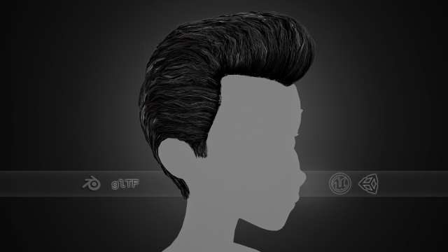 Male Hair Cards Style 4 -Quiff Modelo 3D .c4d .max .obj .3ds .fbx .stl .blend