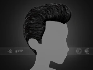 Male Hair Cards Style 4 -Quiff 3D Model