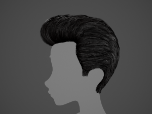Male Hair Cards Style 4 -Quiff Modelo 3D