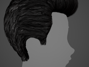 Male Hair Cards Style 4 -Quiff Modelo 3D