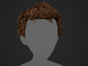 Male Hair Cards Style 5 - Wavy Hair Modelo 3D