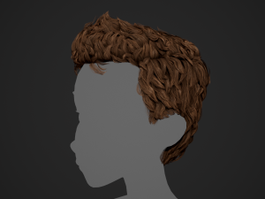 Male Hair Cards Style 5 - Wavy Hair Modelo 3D
