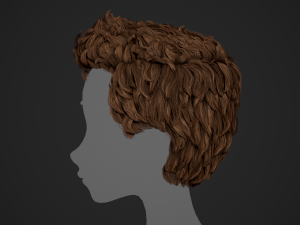 Male Hair Cards Style 5 - Wavy Hair Modelo 3D