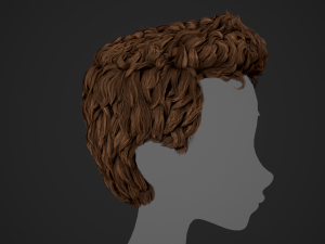 Male Hair Cards Style 5 - Wavy Hair Modelo 3D