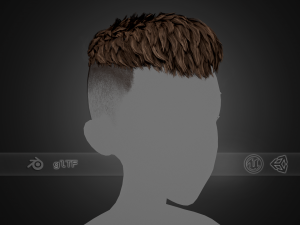 Male Hair Cards Style 6 - Short Straight 2 3D Model