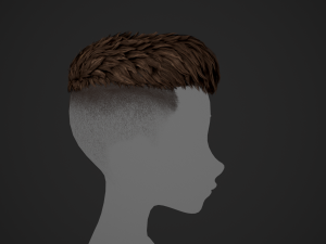 Male Hair Cards Style 6 - Short Straight 2 3D Model