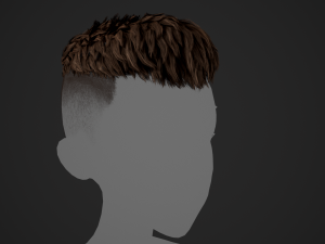 Male Hair Cards Style 6 - Short Straight 2 3D Model