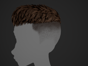 Male Hair Cards Style 6 - Short Straight 2 3D Model