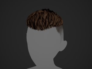 Male Hair Cards Style 6 - Short Straight 2 3D Model