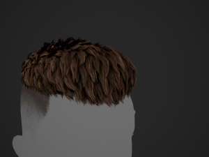Male Hair Cards Style 6 - Short Straight 2 3D Model
