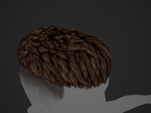 Male Hair Cards Style 6 - Short Straight 2 3D Model
