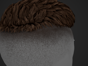 Male Hair Cards Style 6 - Short Straight 2 3D Model