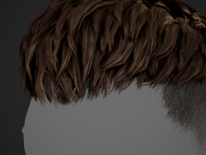 Male Hair Cards Style 6 - Short Straight 2 3D Model