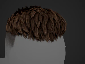 Male Hair Cards Style 6 - Short Straight 2 3D Model