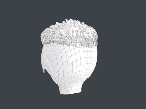 Male Hair Cards Style 6 - Short Straight 2 3D Model